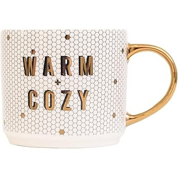 Sweet Water Decor Honeycomb Tile Coffee Mugs | Novelty Coffee Mug with Gold Handle | Microwave & ... | Amazon (US)