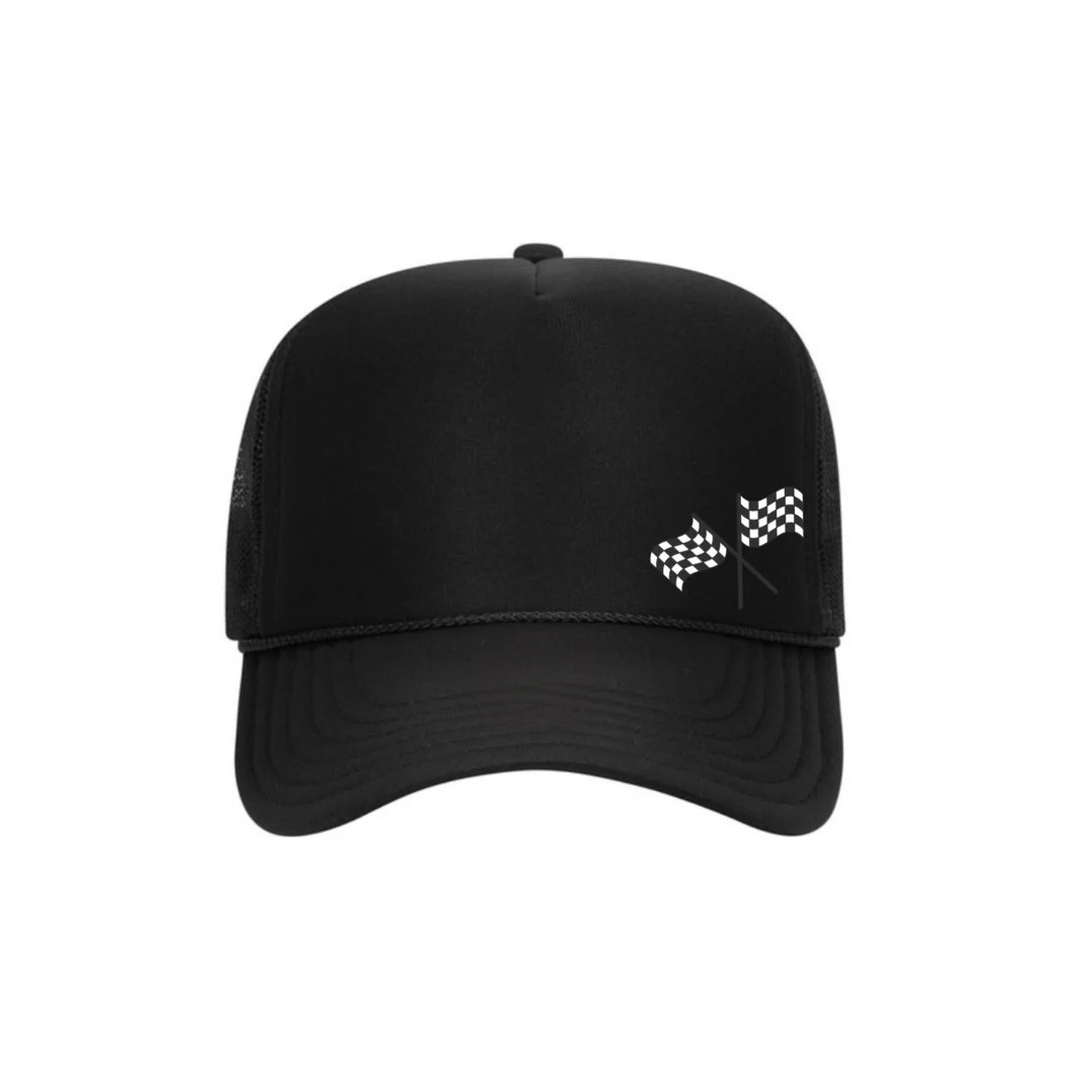 Checkered Flag Trucker Hat | bloc bags