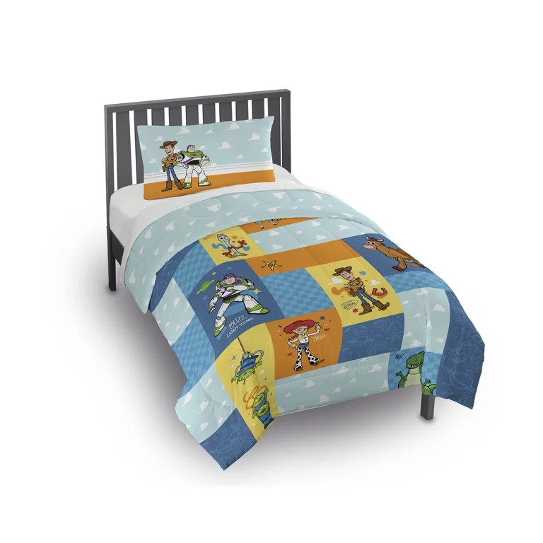 Toy Story Patchwork 2-Piece Kids Reversible Comforter and Pillowcase Set, Multicolor, Twin/Full | Walmart (US)