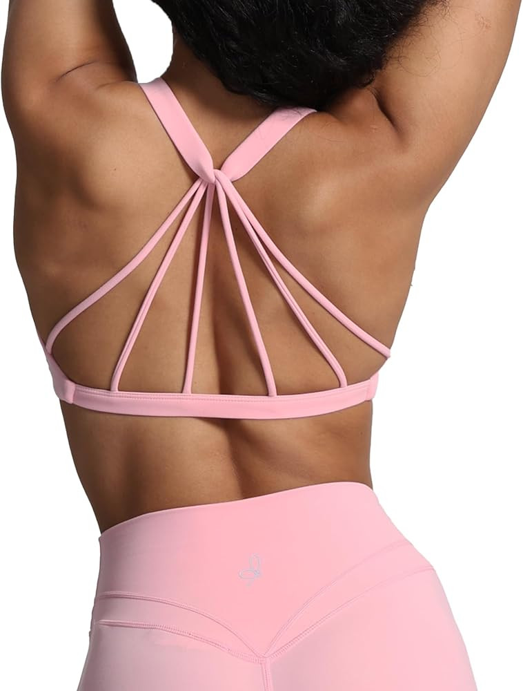 Flourish Blossom Women’s Sports Bras Low Support Curve Strappy Gym Workout Crop Top Bra | Amazon (US)