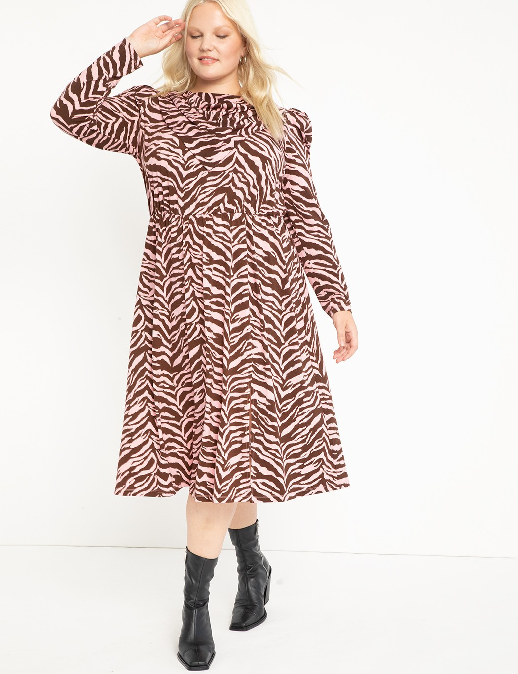 Scarf Neck Dress With Slit | Eloquii