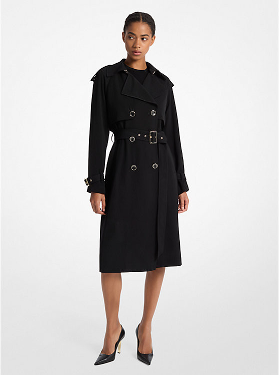 Draped Woven Trench Coat | Michael Kors US