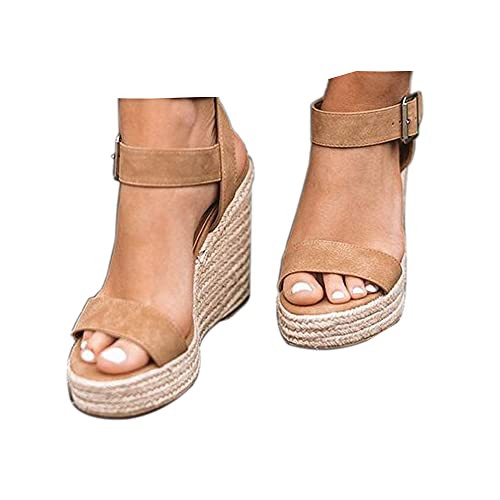 Amazon.com | SUMOJIU Women'S Wedge Sandals Platform, Ankle Strap Wedge Sandals Open Toe Casual Su... | Amazon (US)