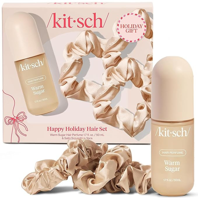 Kitsch Satin Scrunchies and Hair Perfume for Women Holiday Set – Warm Sugar Scent with Patented... | Amazon (US)