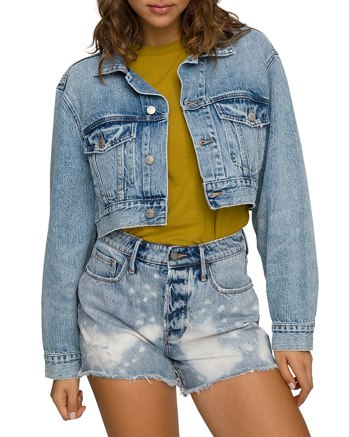 Cropped Denim Jacket in Blue550 | Bloomingdale's (US)