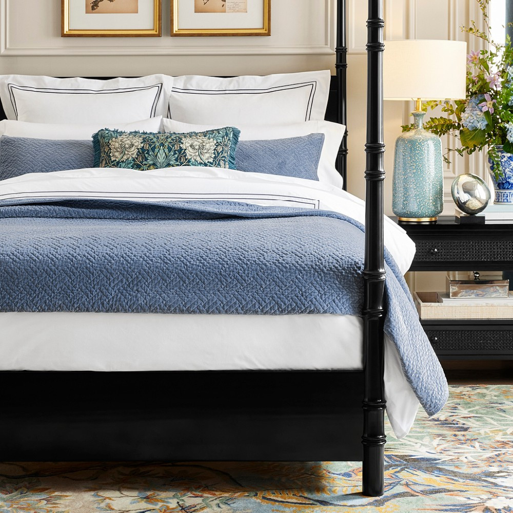 Heritage Lattice Quilted Velvet Coverlet & Shams | Williams-Sonoma