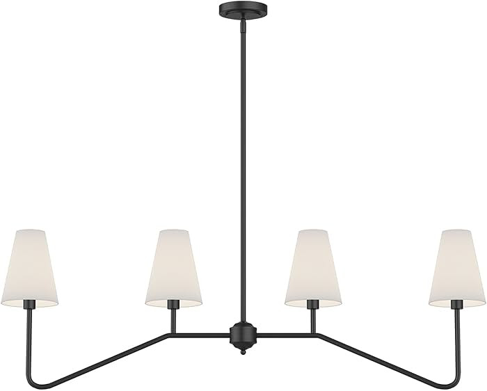 Electro bp;47" W 4-Light Linear Kitchen Island Lighting Fixture Classic Chandeliers Matt Black wi... | Amazon (US)