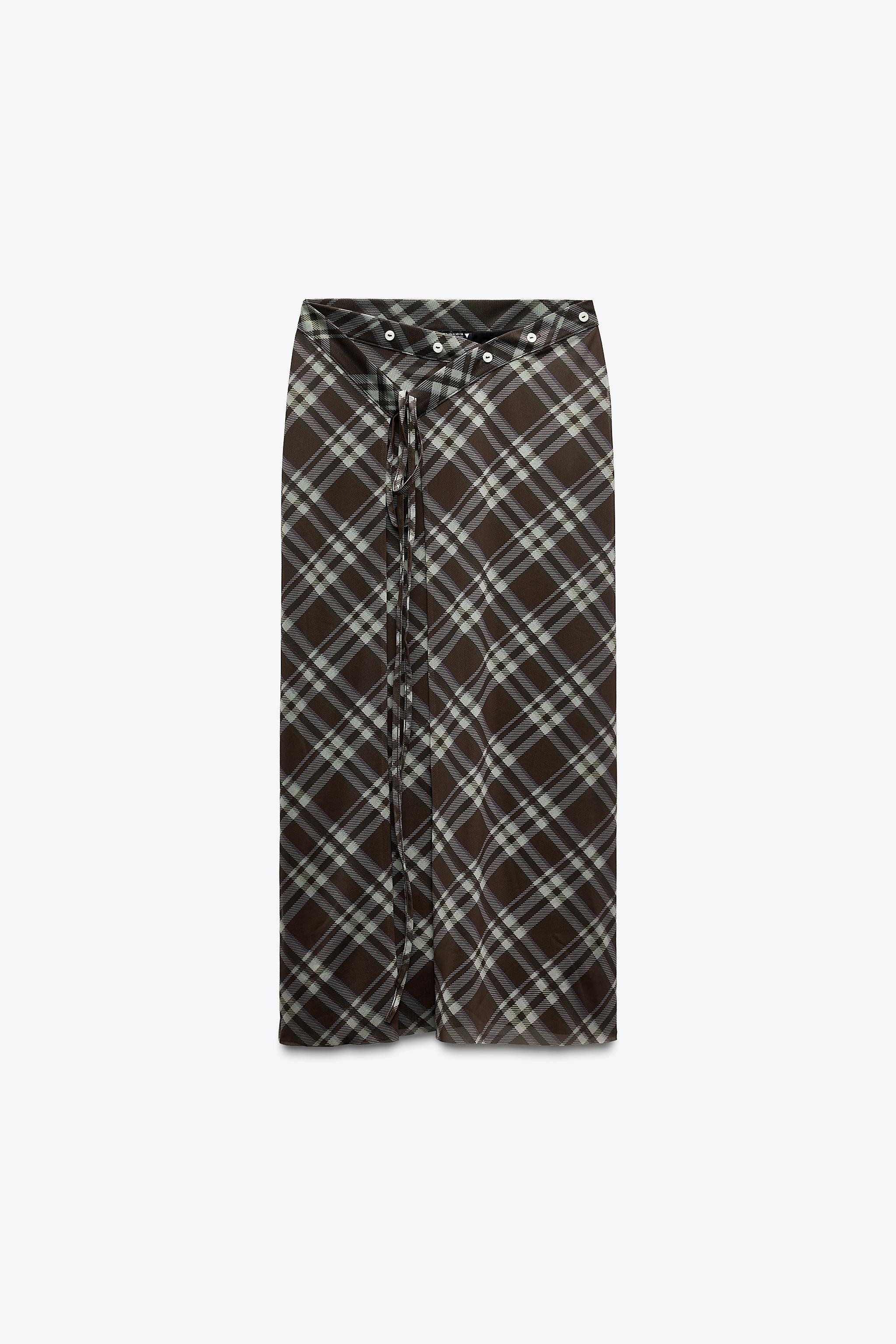 CHECK TULLE WRAP SKIRT | Zara UK