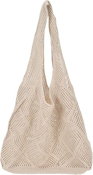 WDIRARA Women's Shoulder Handbags Knit Tote Bag Summer Beach Handbag | Amazon (US)