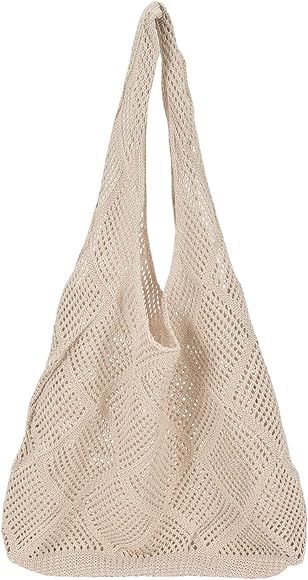 WDIRARA Women's Shoulder Handbags Knit Tote Bag Summer Beach Handbag | Amazon (US)