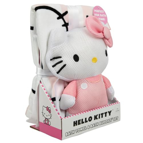 Hobby Lobby Hello Kitty Bath Towel and Bath Buddy Set, Pink and White, 50" x 25" Towel, 12" x 8" x 4" Plush | Amazon (US)
