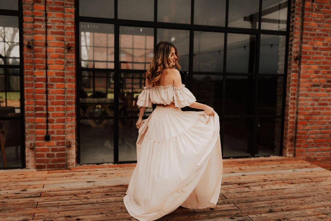 Dolly Women's Boho Two-Pieces Set | Two-color Vintage Top and Skirt | Maternity Session | Pregnan... | Etsy (US)