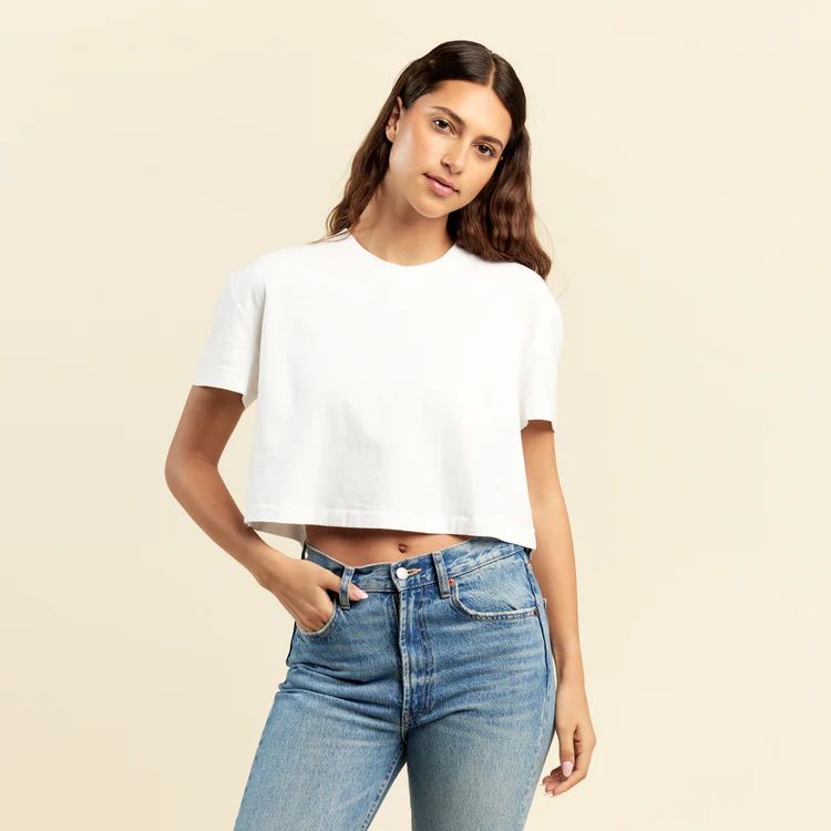 Cropped Tee | White | nuuds