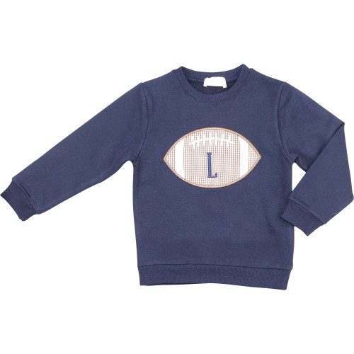 Navy Applique Football Sweatshirt | Cecil and Lou