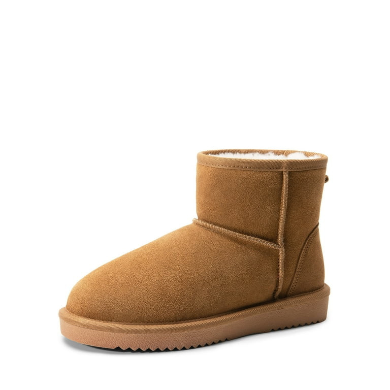 DREAM PAIRS Snow Boots for Women Genuine Suede Faux Fur Lining Water Resistant Anti-Slip Warm Win... | Walmart (US)