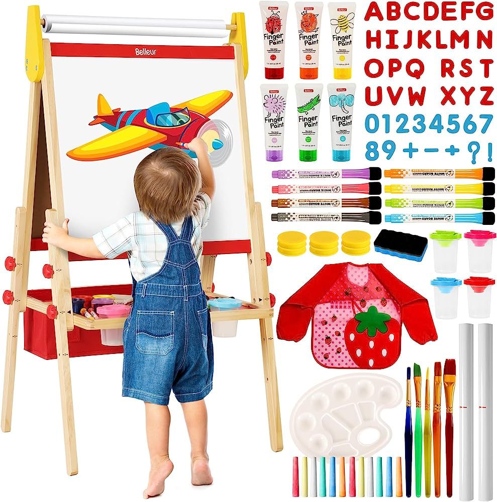 Belleur All-in-One Art Easel for Kid, with 100+ Accessories, 2 Paper Rolls, Double-Sided Magnetic... | Amazon (US)