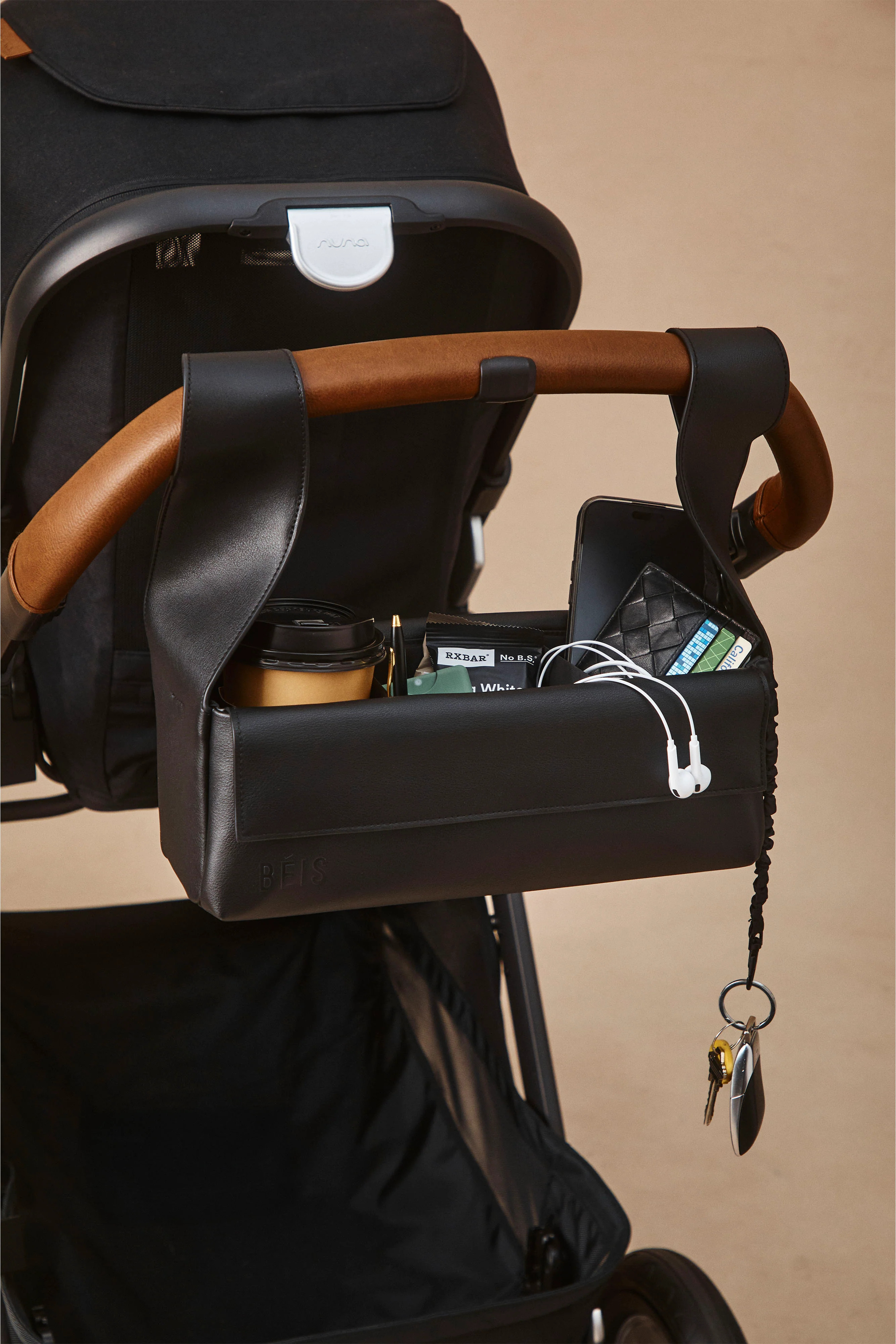 The Everyday Diaper Backpack in Black Vegan Leather | BEIS