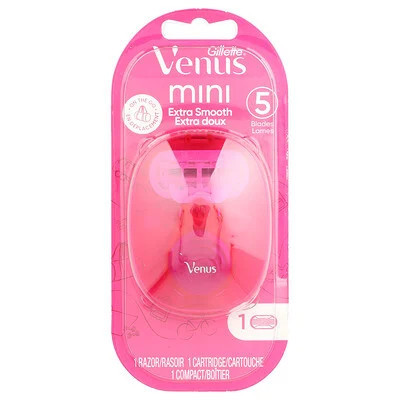Gillette, Venus, Mini Razor, Extra Smooth, 1 Razor, 1 Cartridge, 1 Compact | iHerb