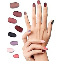 LADYING 8 Packs (192 Pcs) Acrylic Matte Press on Nails Medium Short Length Ballerina Stick Glue on N | Amazon (US)