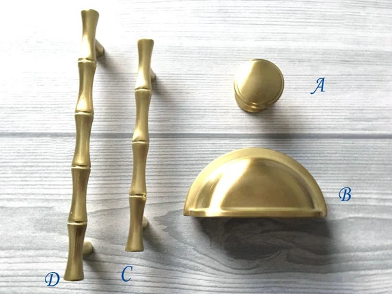 Read the full title
    3" 3.75" 5" Brushed Gold Cabinet Handles Pulls Cup Pull Gold Bamboo Drawe... | Etsy (US)
