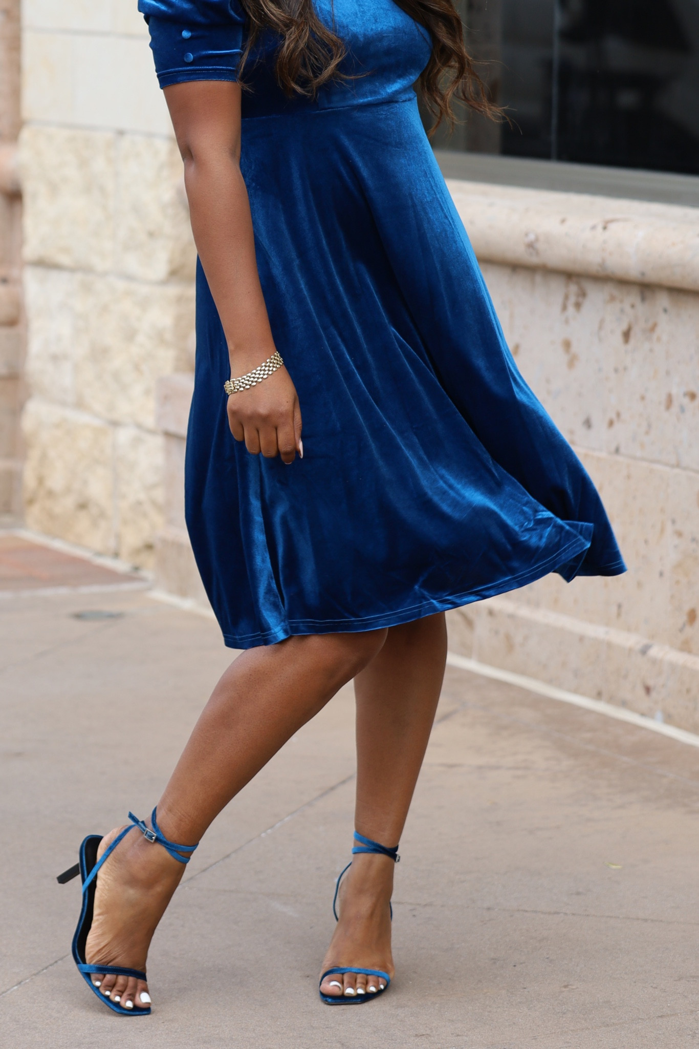 Revolve heels, velvet, velour dress, party looks, holiday photoshoot. Bracelet 

#LTKparties #LTKCyberWeek #LTKshoecrush