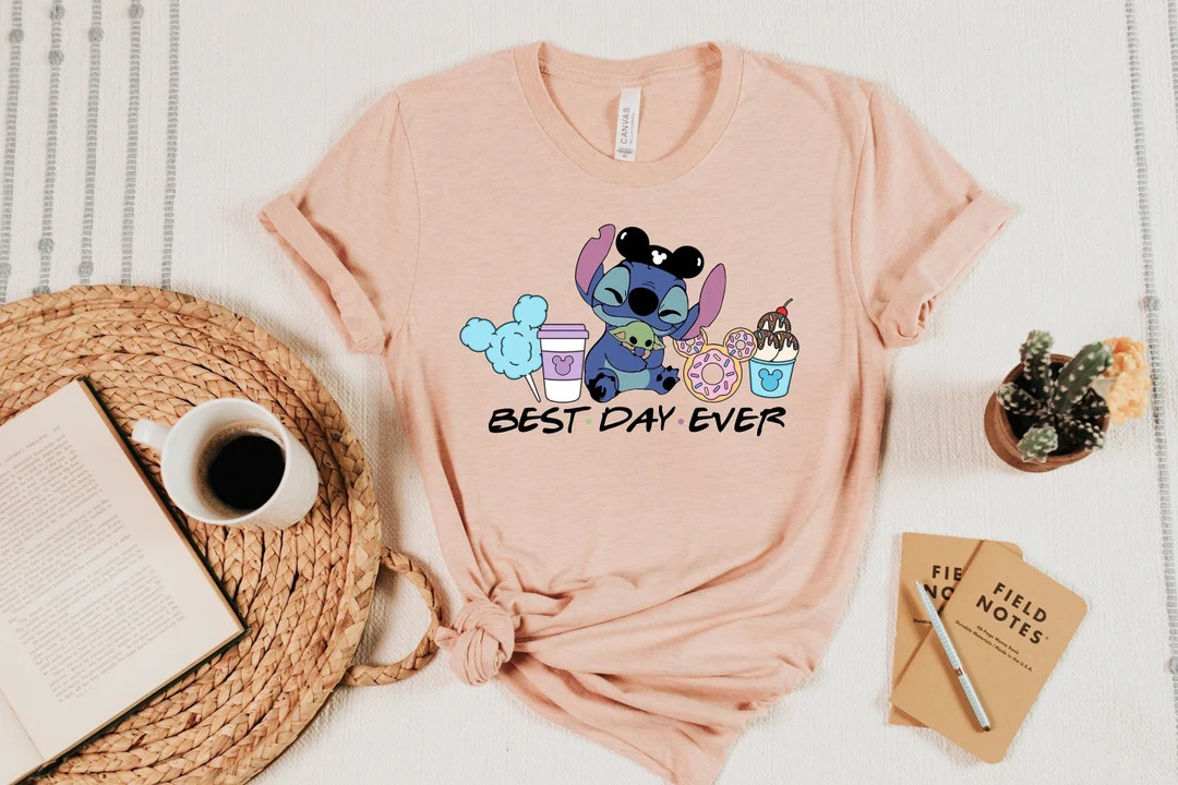 Best Day Ever Stitch & Baby Yoda Snacks Shirt Disneyworld Family Shirts , Disneyland Shirts, Kids... | Etsy (US)