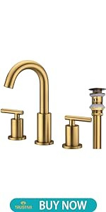TRUSTMI Bathroom Faucet 2 Handle 8 Inch Widespread Brass Vanity Sink Faucet with Metal Overflow D... | Amazon (US)