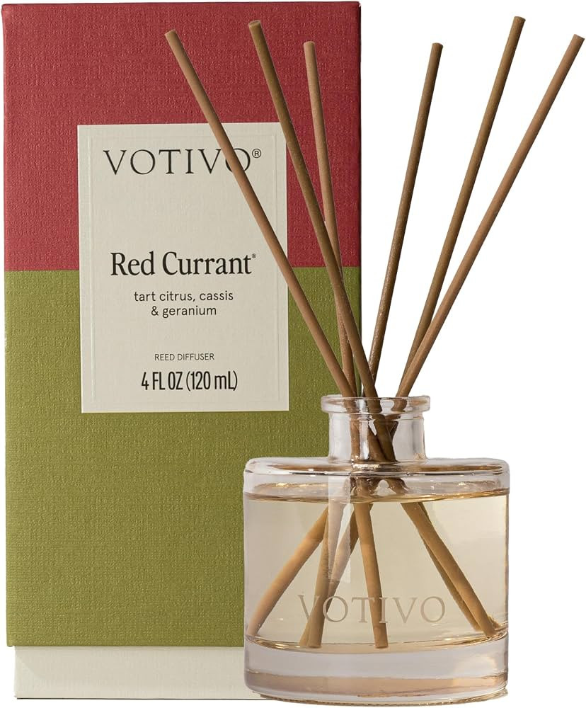 Votivo Red Currant Signature Reed Diffuser | Scented Home Fragrance Diffuser with Sticks, Reed Oi... | Amazon (US)