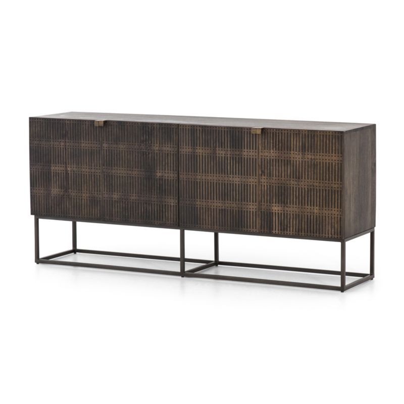 Ivan Wood and Iron Media Console/TV Stand with Storage + Reviews | Crate & Barrel | Crate & Barrel