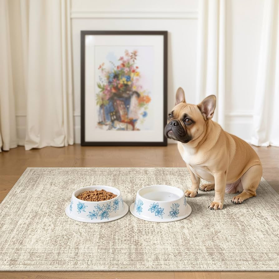 Soalmost 2x3 Washable Rugs for Kitchen, Entryway, Small Area Rug Beige | Amazon (US)