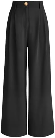 AUTOMET Women Wide Leg Dress Pants High Waisted Loose Fit Business Casual Work Trousers with Pock... | Amazon (US)