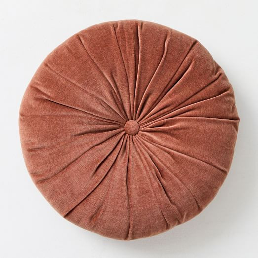 Classic Cotton Velvet Tufted Round Pillow | West Elm (US)