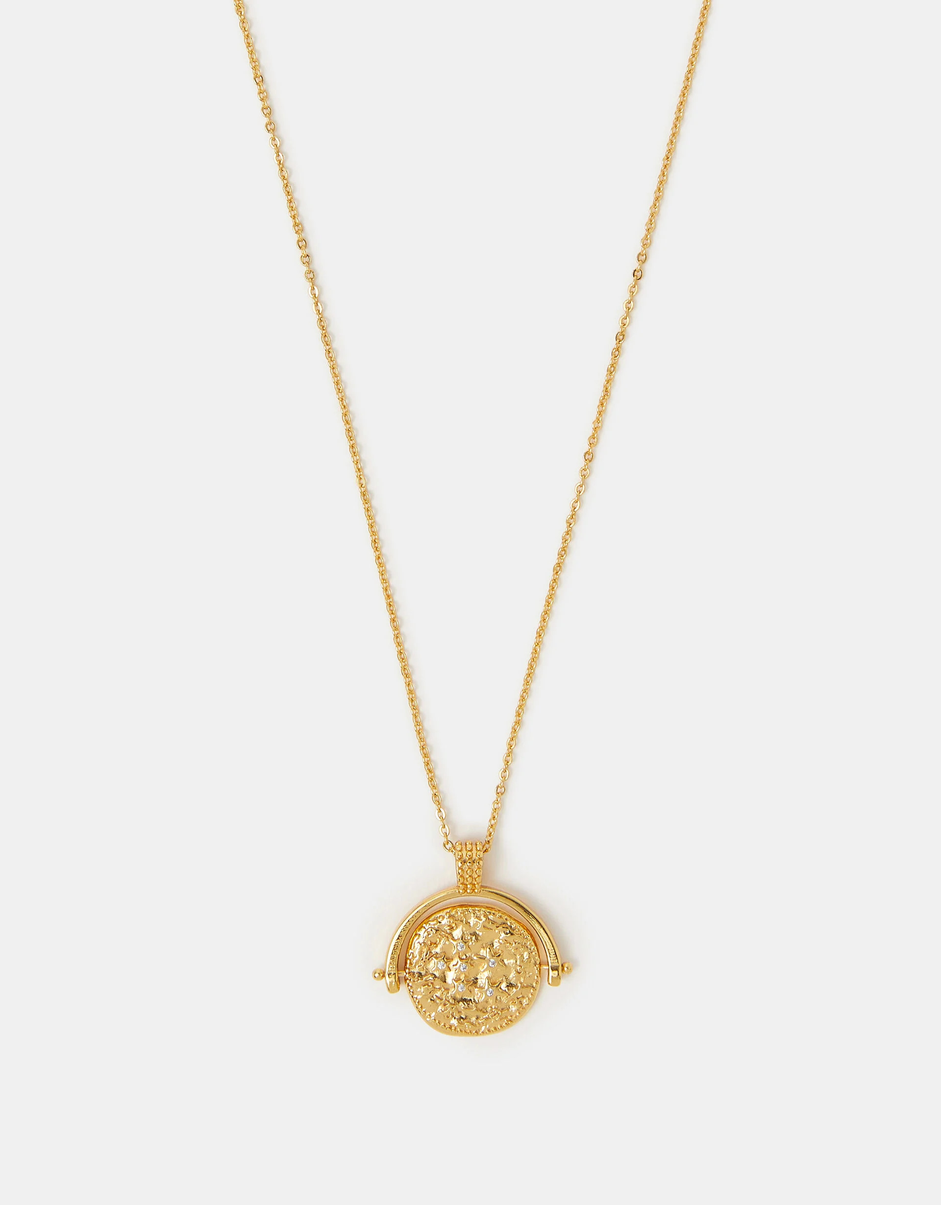 14ct Gold-Plated Coin Spinner Pendant Necklace | Accessorize (Global)