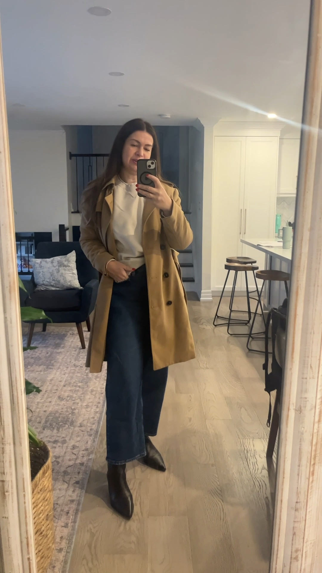 Here I combined a sweatshirt with trench coat for a casual but versatile look too
Sweatshirt is size Medium 

#LTKjeans #LTKshoes #LTKfall