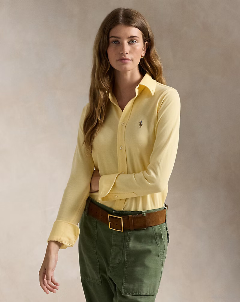 Slim Fit Knit Cotton Oxford Shirt | Ralph Lauren (UK)