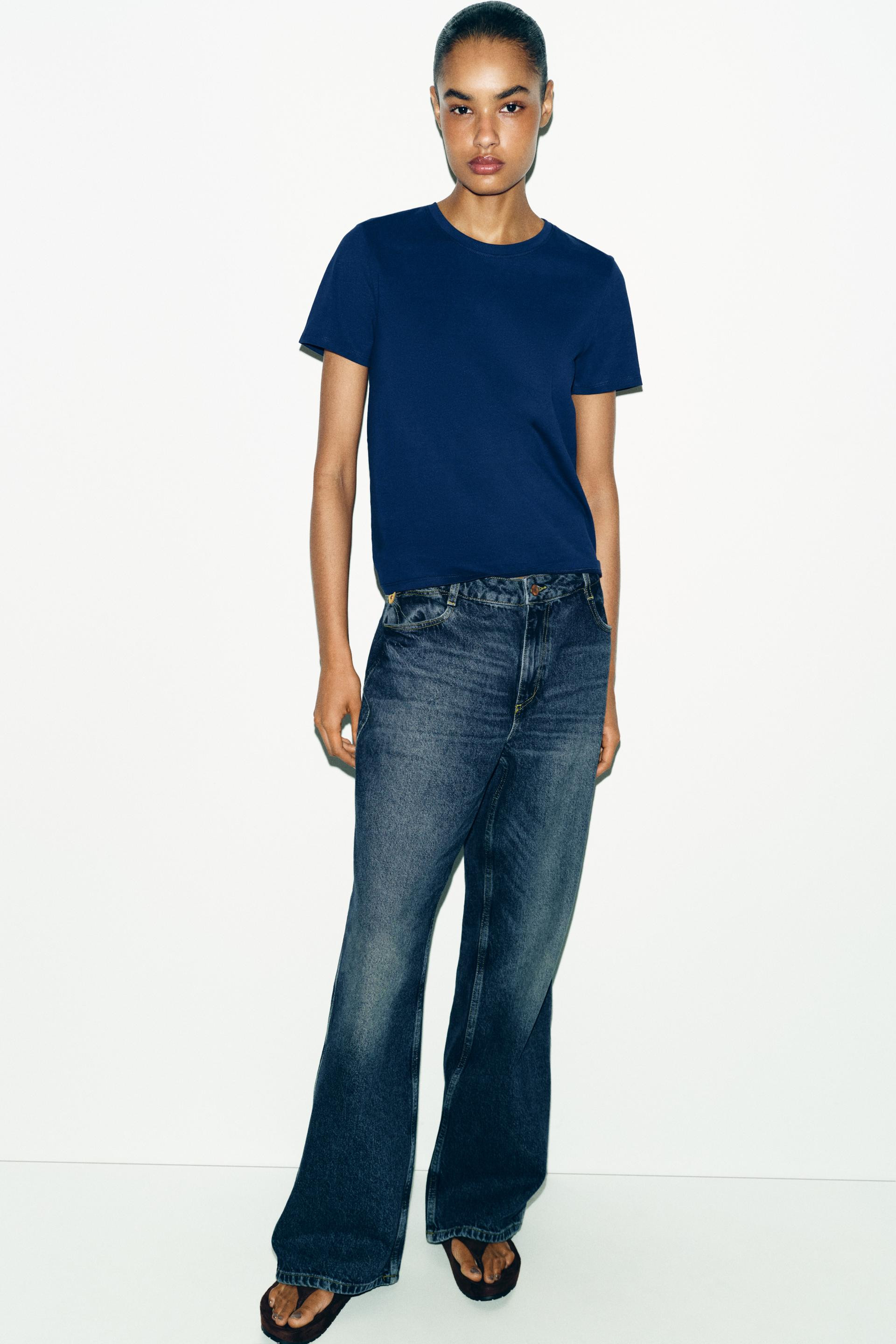 Zara - Rustic Cotton T-Shirt - Women - Pink - Women | Zara US
