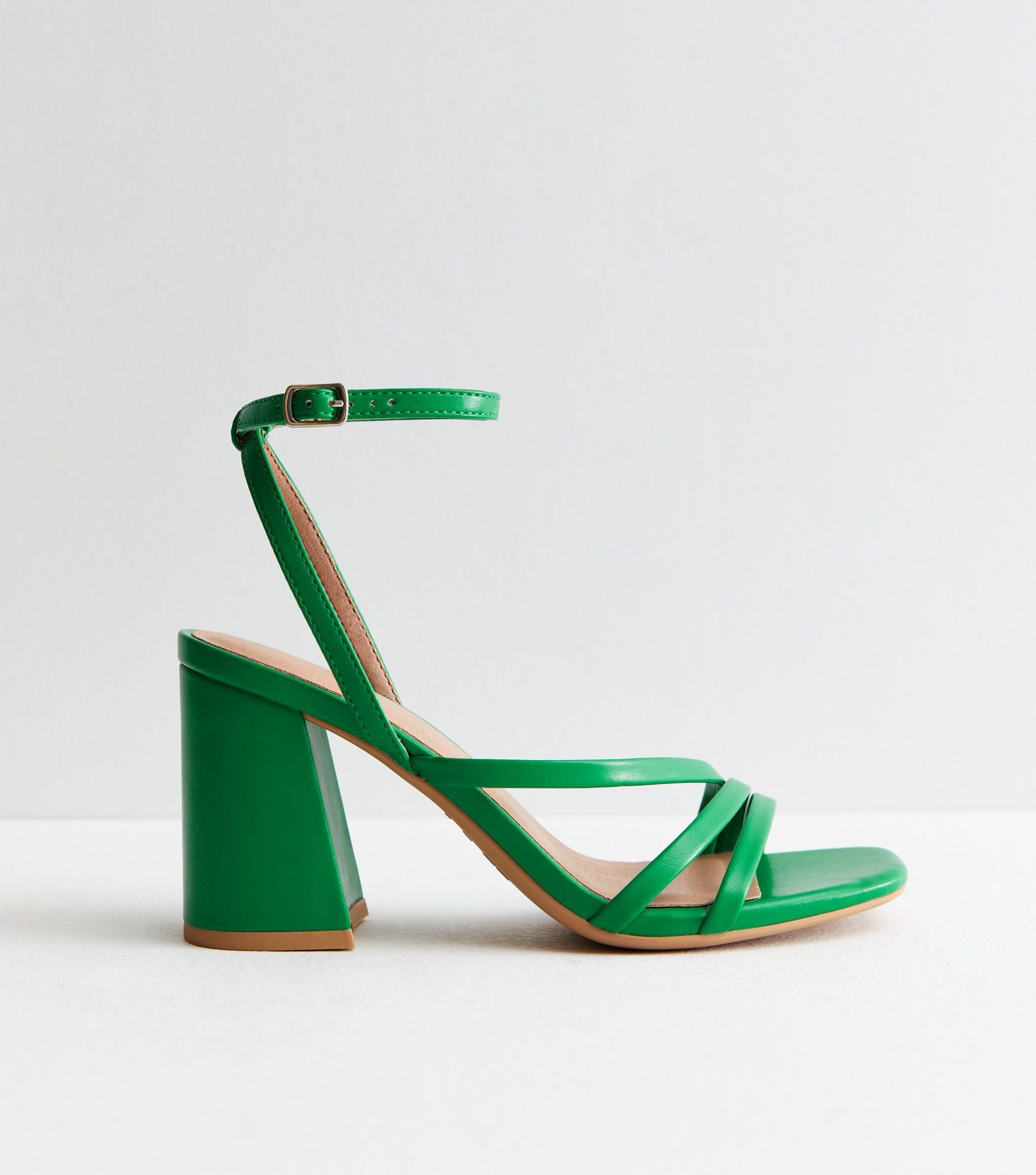 Green Leather-Look Strappy Block Heel Sandals
						
						Add to Saved Items
						Remove from S... | New Look (UK)