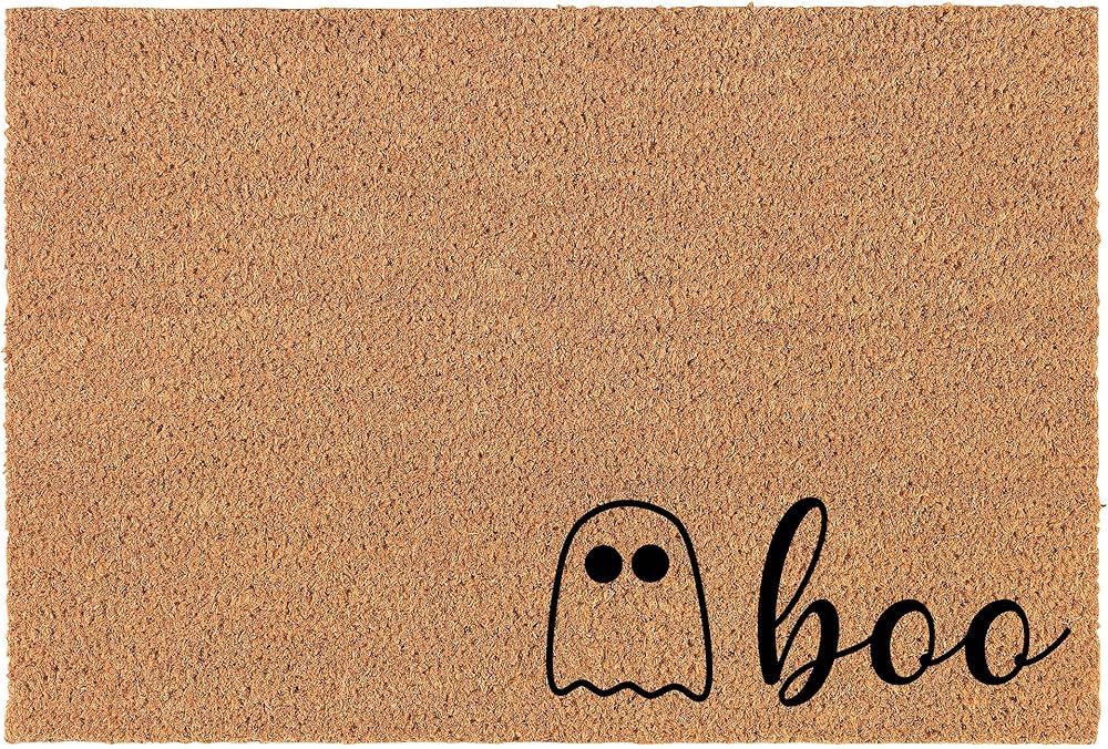MIP Brand Doormat Natural Coco Coir Door Mat Boo Ghost Corner Halloween (24" x 16") | Amazon (US)