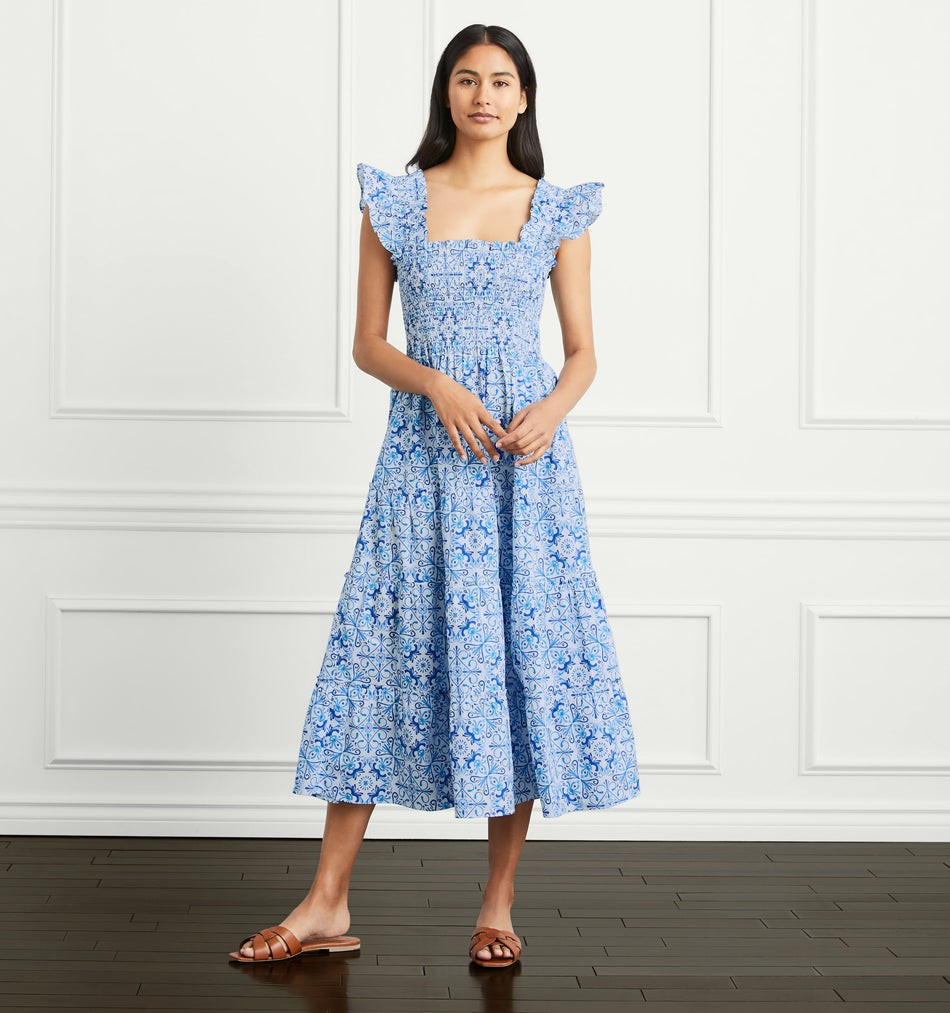 The Ellie Nap Dress - Blue Botanical | Hill House Home