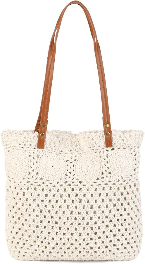 Gladdon Womens Straw Woven Shoulder Bag Boho Purses for Summer Vacation (Hand Weaving) | Amazon (US)