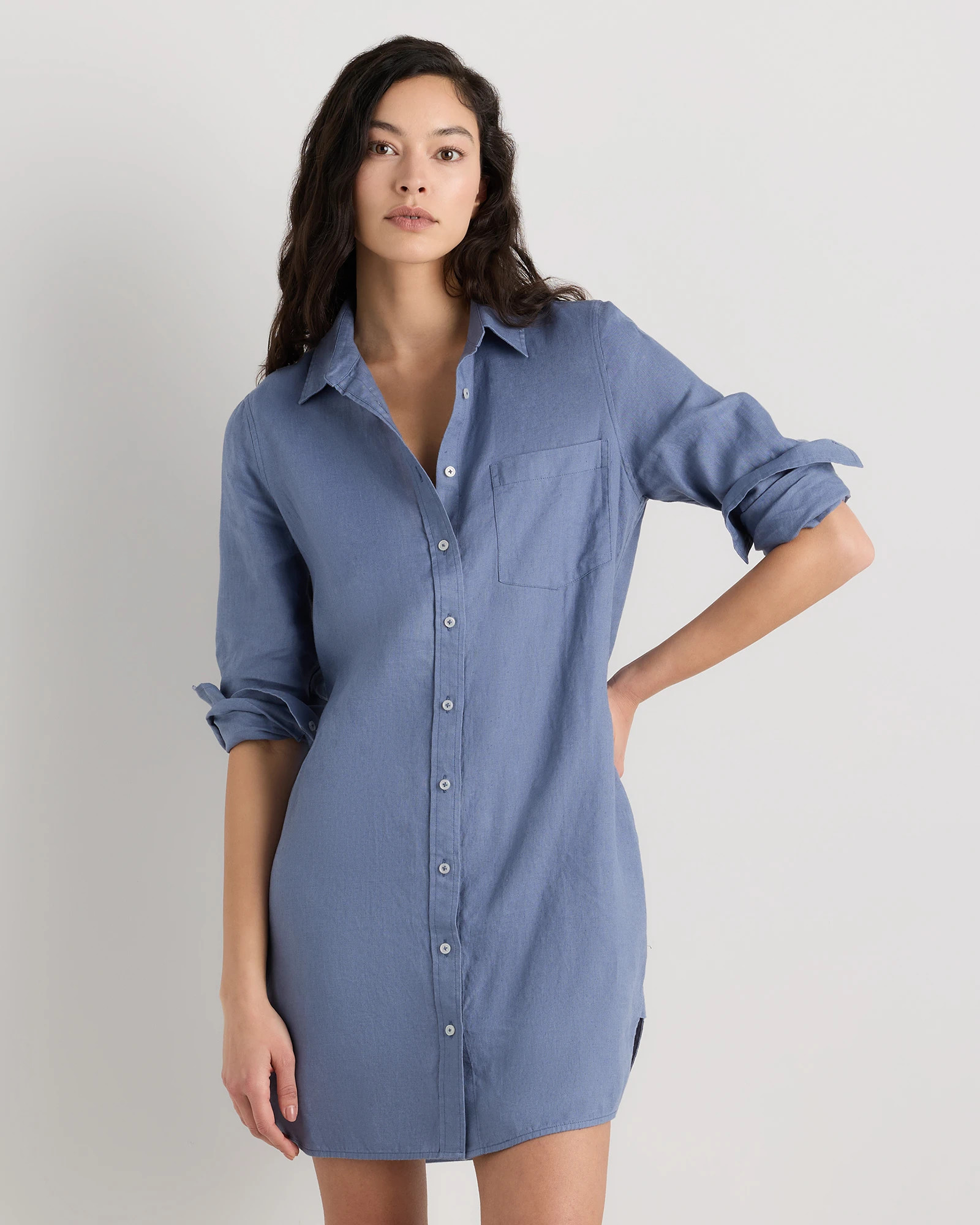 Quince | Women's 100% European Linen Shirt Dress in Sand, Size Medium, Organic Linen | Quince