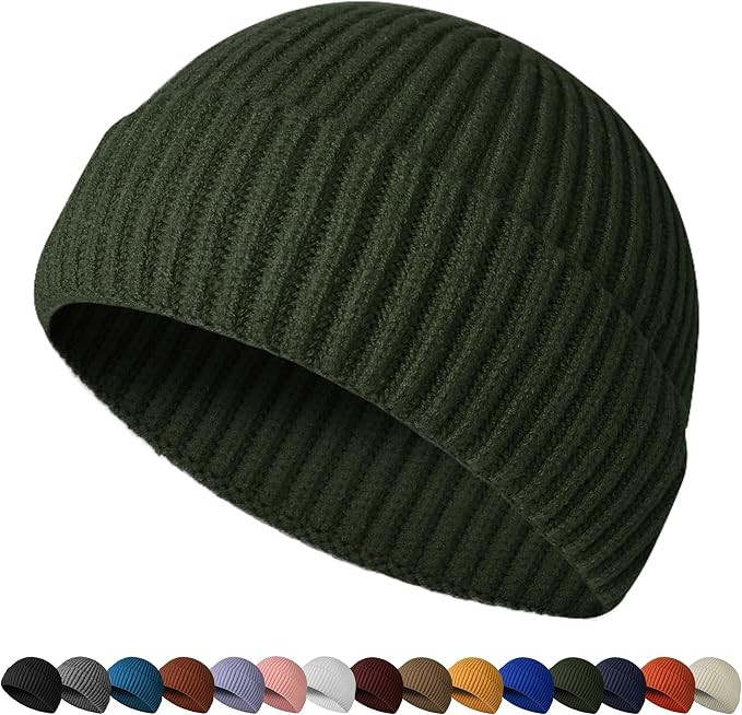 HiRui Fisherman Beanie for Men Women, Knit Trawler Beanie Watch Hats Winter Caps | Amazon (US)