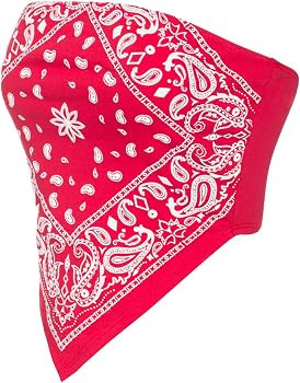 Design by Olivia Women's Sexy Paisley Print/Solid Bandana Tube Crop Top Shirt | Amazon (US)