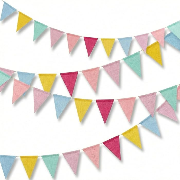 32.8ft Colorful Triangle Bunting Banner - 36Pcs Colorful Pennant Banner Flags (6 Colors), Pastel ... | Amazon (US)