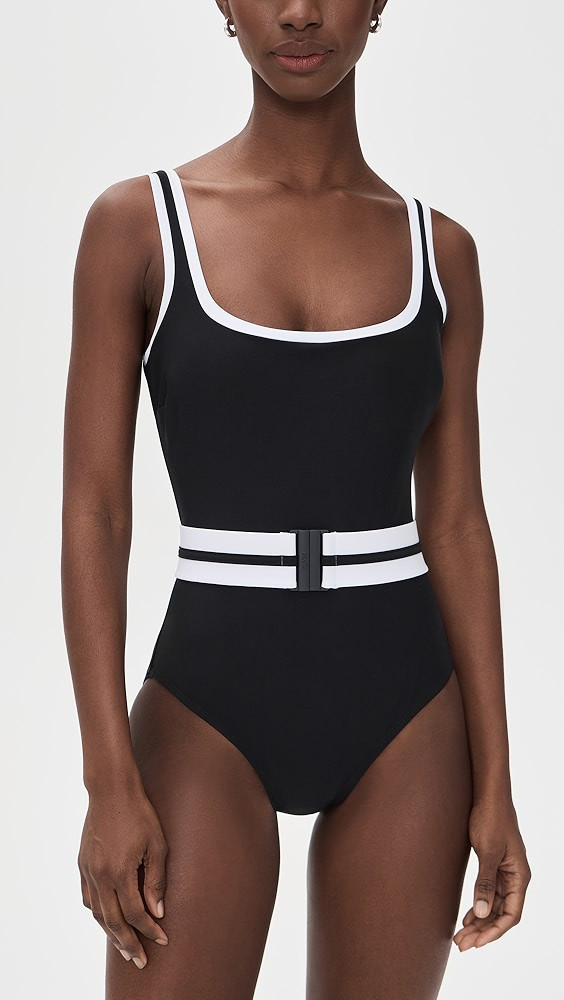 Dreamsculpt Piped Square Neck Swimsuit | Shopbop