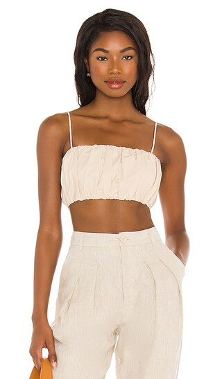 James Crop Top in Khaki | Revolve Clothing (Global)