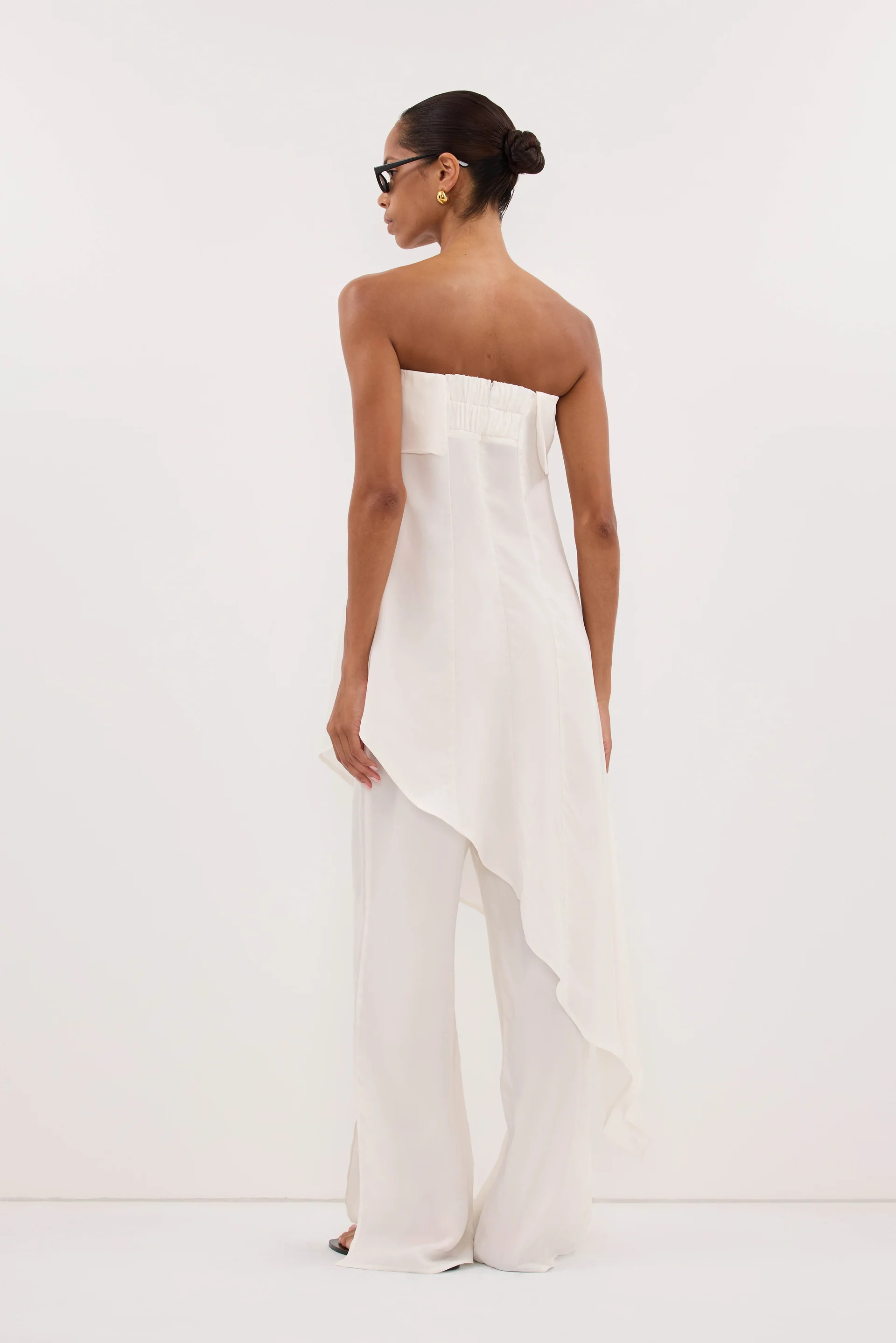 XENA WHITE CUPRO SIDE SPLIT PANT | DISSH