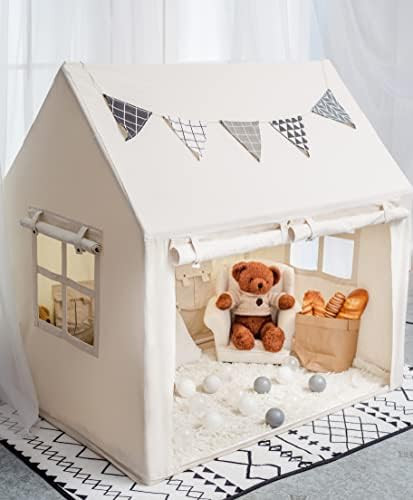 Canvas Kids Play Tent Indoor Toddler Teepee Tents Playhouse for Girls Boys Toddler Play Tent Indoor  | Amazon (US)