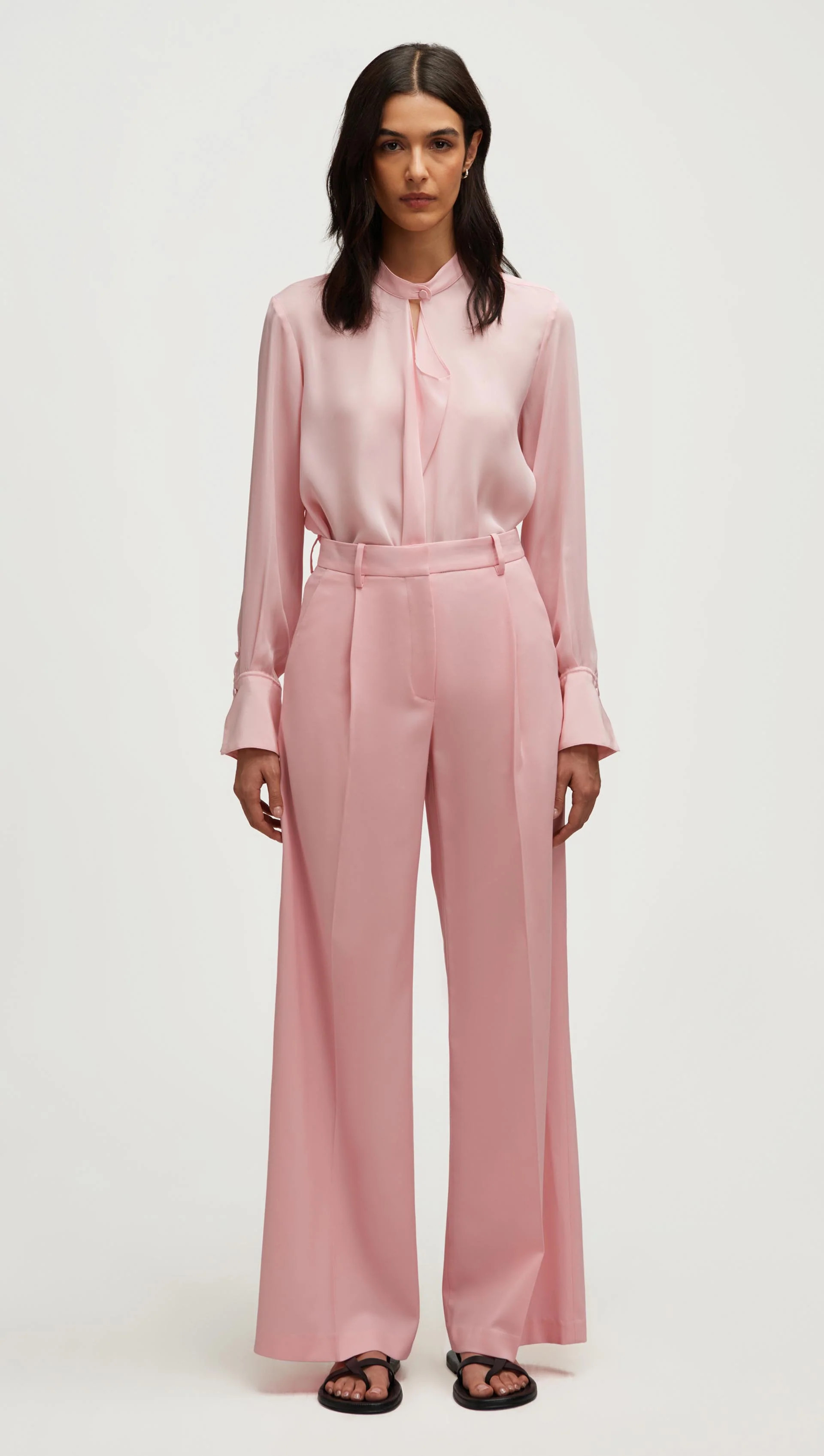 Single Pleat Trouser in Seasonless Wool | Women's Trousers | Argent | Argent
