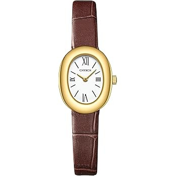 CNYXCN Women's Bracelet Gold Watch - Vintage Elegant Oval Bangle Watch - Gold Jewellery Style Qua... | Amazon (US)